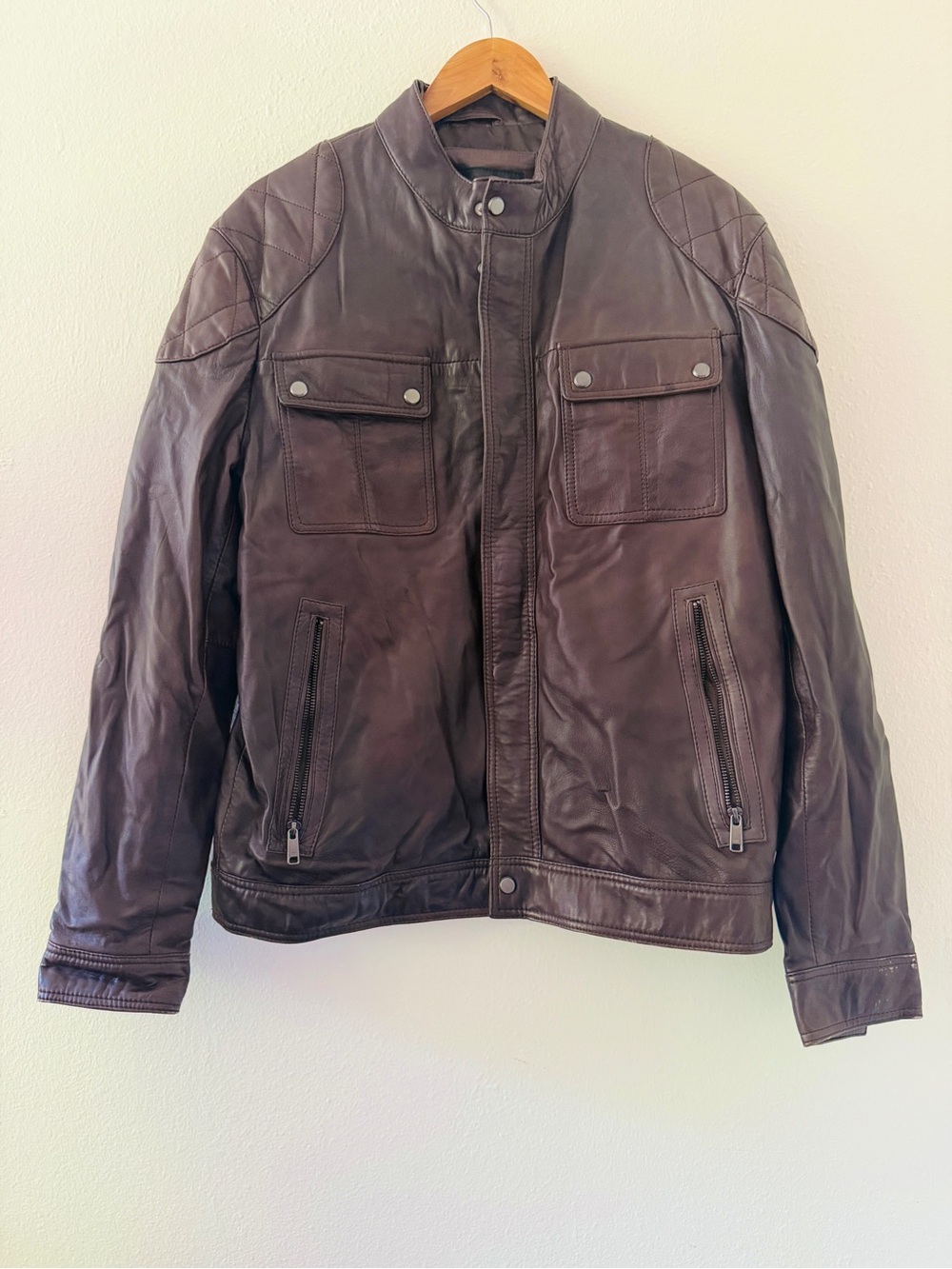 Zara Men’s Brown Sheep Leather Jacket